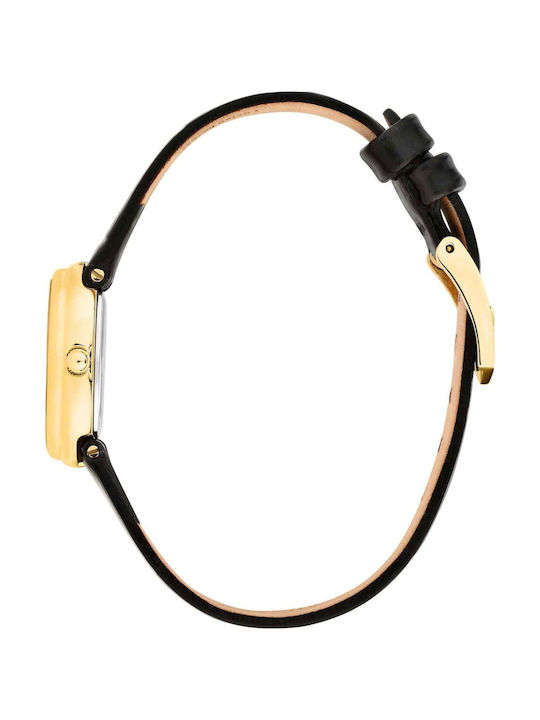 Herrenuhr Batterie mit Schwarz Lederarmband