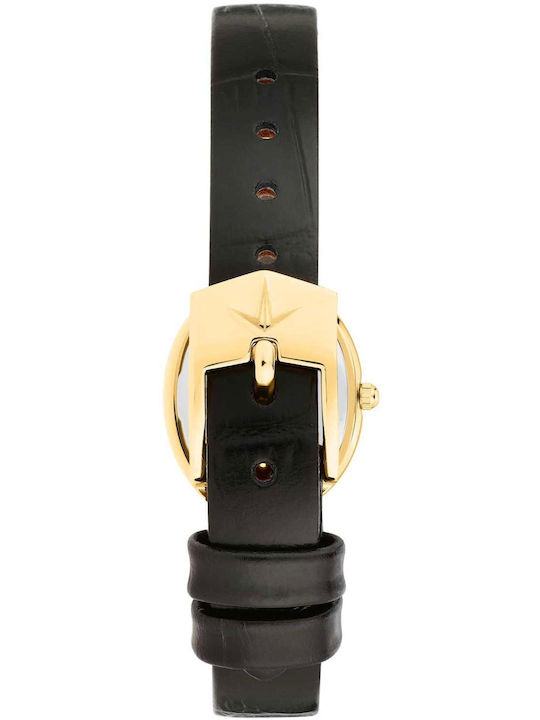 Herrenuhr Batterie mit Schwarz Lederarmband