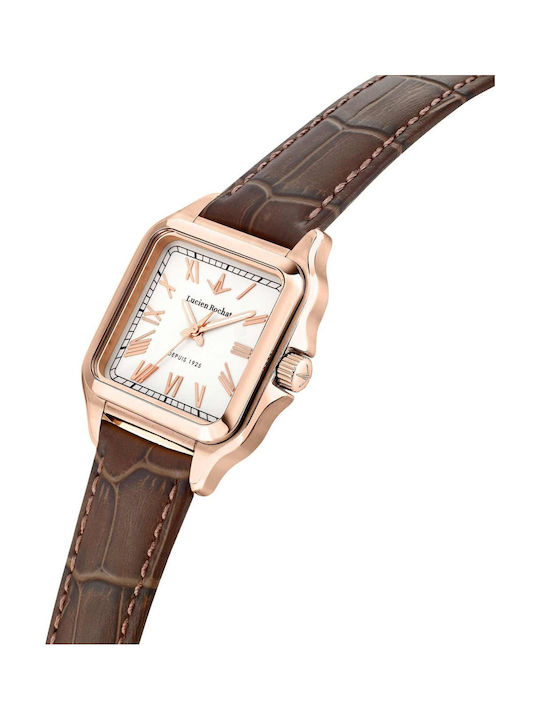 Men's Battery Watch with Brown Leather Strap