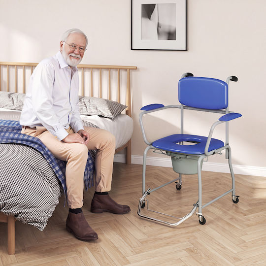 HomCom Toilet Chair with Backrest 713-217V00BU