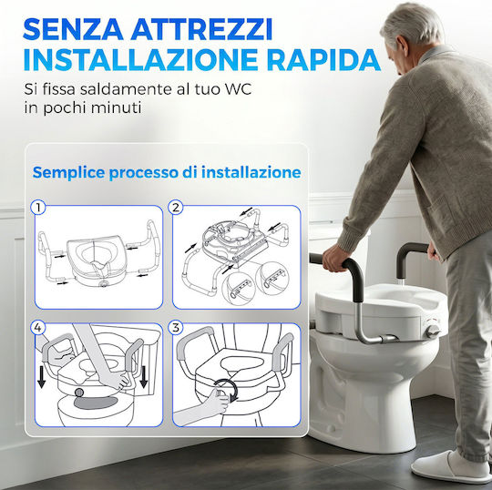 HomCom Ανυψωτικό Κάθισμα Τουαλέτας 713-218V00WT