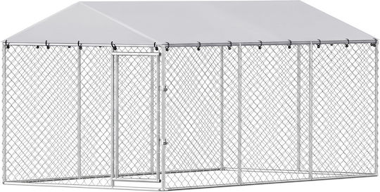 Pawhut Metal Dog Park 400x230x200cm Silver