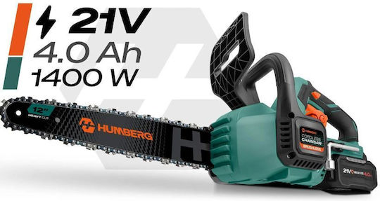Humberg HM-436 Battery Chainsaw 1x4Ah Brushless 21V Brushless with 30.5cm Blade