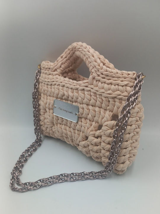 Knitted Women's Shoulder Bag Beige