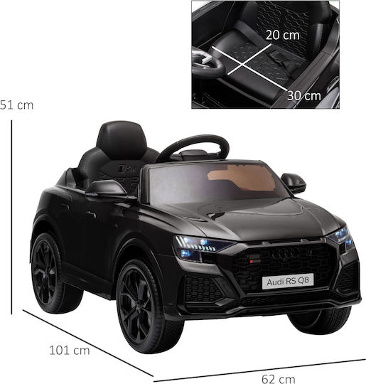 Audi RS Q8 Einsitzer mit Fernbedienung Lizensiert 6 Volt Schwarzes für 3+ Jahre