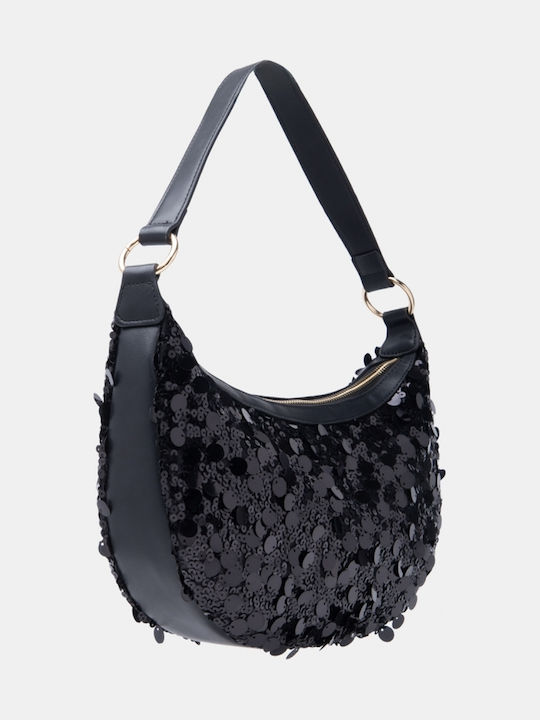 Stoff Damen Handtasche Schulter Schwarz