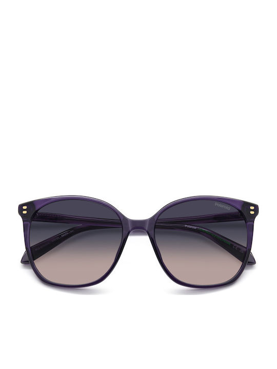 Polaroid Unisex Sunglasses with Purple Frame and Blue Lens