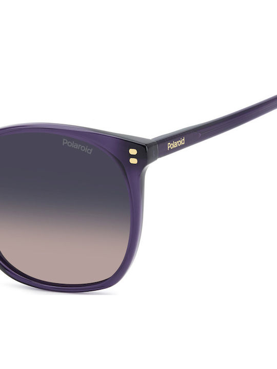 Polaroid Unisex Sunglasses with Purple Frame and Blue Lens