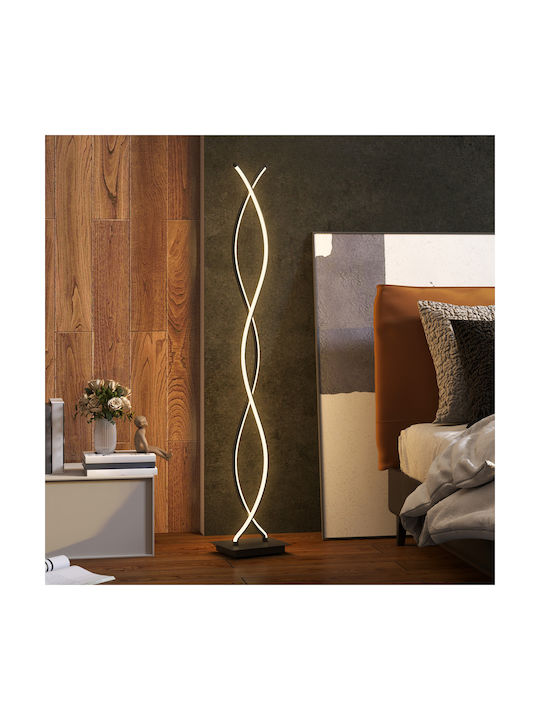 HomCom LED Φωτιστικό Δαπέδου με Φυσικό Λευκό Φως 1960lm Μαύρο