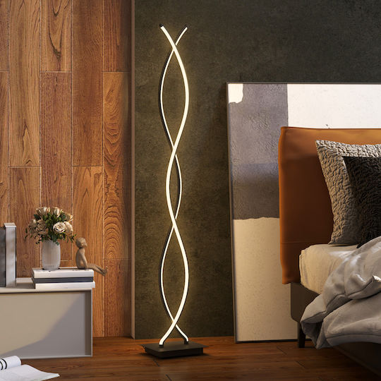 HomCom LED Floor Lamp with Natural White Light 1960lm Black