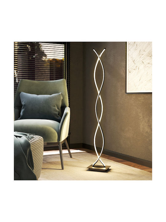 HomCom LED Φωτιστικό Δαπέδου με Φυσικό Λευκό Φως 1960lm Μαύρο