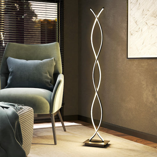HomCom LED Floor Lamp with Natural White Light 1960lm Black