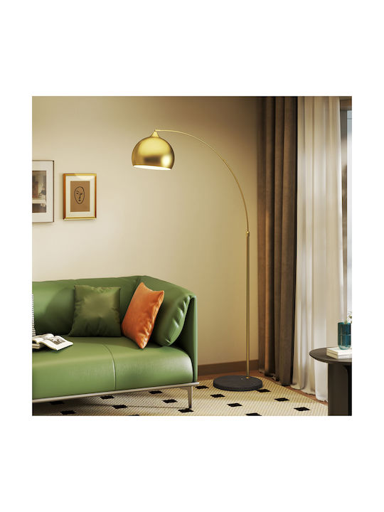 HomCom Vintage Floor Lamp with Lamp Bulb Base for E27 Gold