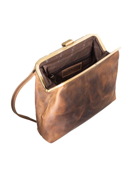 Дамска кожена чанта за рамо Antique Brown