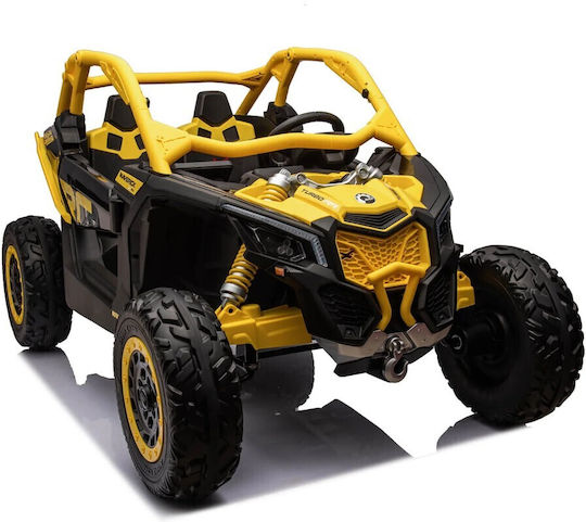 Can-Am Maverick X3 Buggy Două Locuri cu Telecomandă Licențiat 24 Volt Galben pentru 3+ Ani