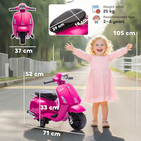Kids Electric Vespa 6 Volt Pink for 6+ Years