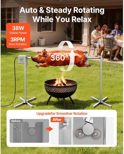Vevor Edelstahl Spitzen Grill für Lamm mit Motor