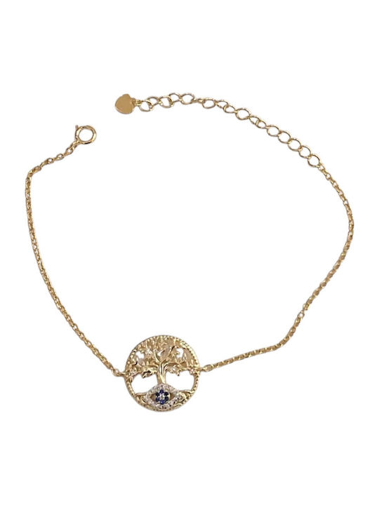 Prince Silvero Damentraegerarmband mit Auge-Design aus Silber Vergoldet mit Zirkon 16cm