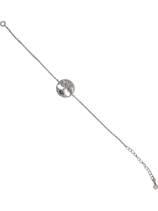 Prince Silvero Damentrailing mit Auge-Design aus Silber mit Zirkon 16cm