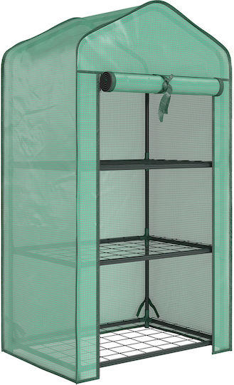 Outsunny 84H-069V01GN Greenhouse with Metallic Frame and Shelves 0.59x0.39x1.27m
