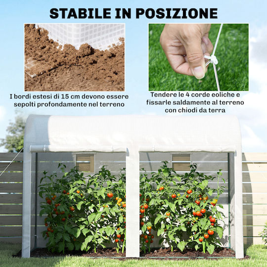 Outsunny 845-416V00WT Tunnel Greenhouse 3x1x2m