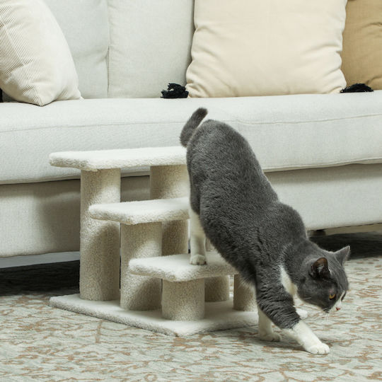 Pawhut Dog Car Steps for Dog Beige