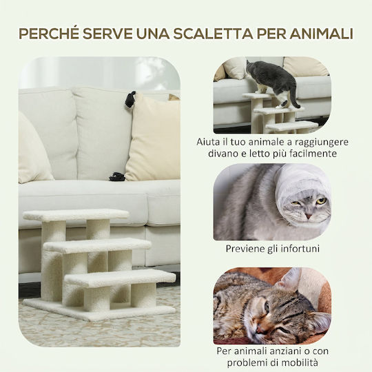 Pawhut Dog Car Steps for Dog Beige