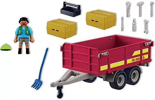Playmobil Държава Трейлър за трактор с бали слама за 4 години