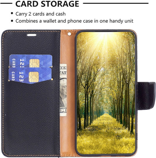 Binfen Color Xiaomi Redmi 12 4G Premium Leather Wallet Black Mobile Phone Case