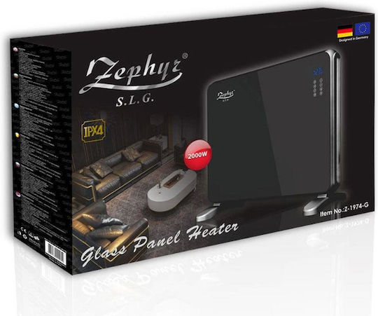 Boden-Konvektorheizung 2000W mit Elektronischem Thermostat Schwarz