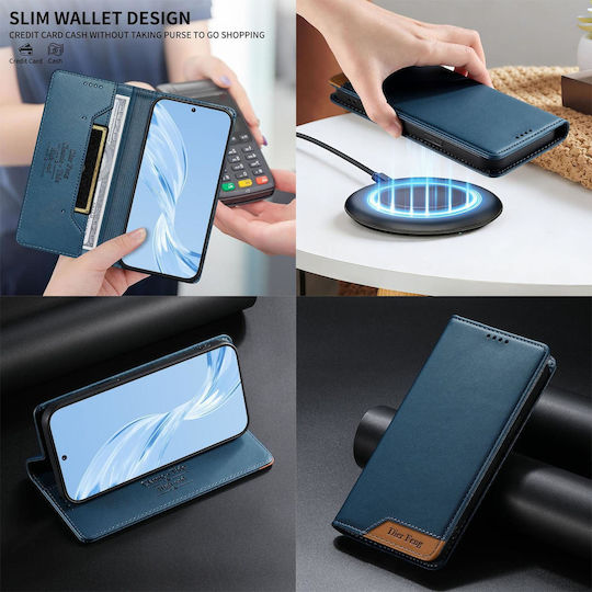 Motorola Edge 70 Fusion 5g Case Dierfeng Strong Magnetic Leather Wallet Blue