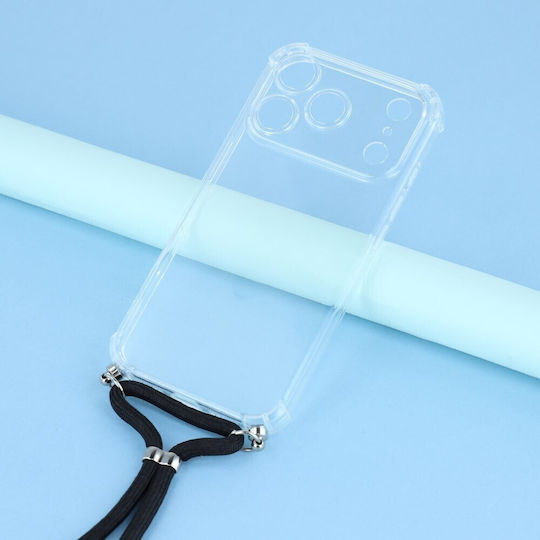 Silicone Case With Transparent Neck Strap For Apple iPhone 17 Pro 18 Pro