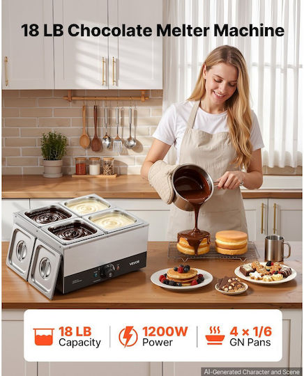 Vevor Електрически Професионална Кухня Ben Mari 1.2kW с Вместимост xGN1/6