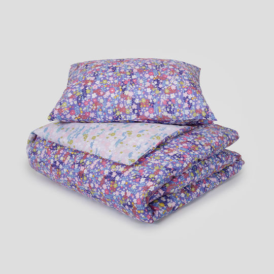 Single Duvet Cover Set 165x245 2-Sided Naf-naf Summit 155 Elbrus Lilac
