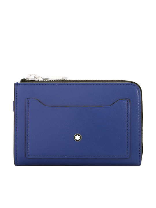 Leather Men's Card Wallet Blue
