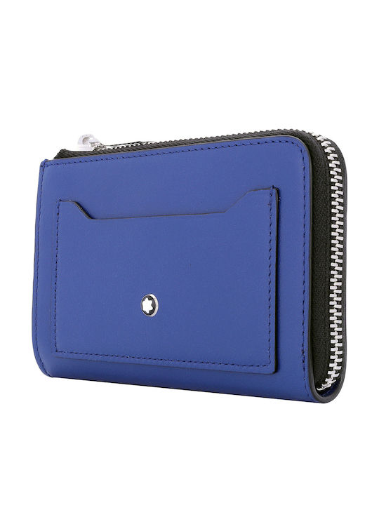 Leather Men's Card Wallet Blue