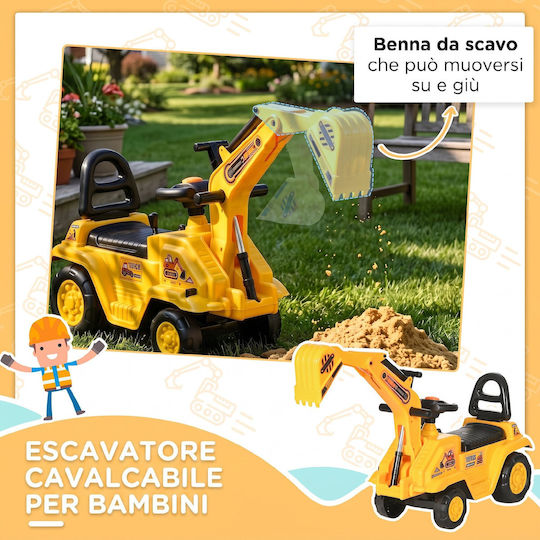 HomCom Ride On Excavator for 18+ Months Yellow