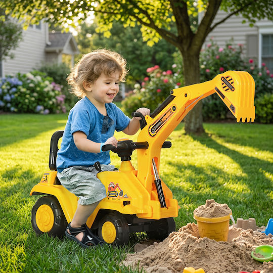 HomCom Ride On Excavator for 18+ Months Yellow