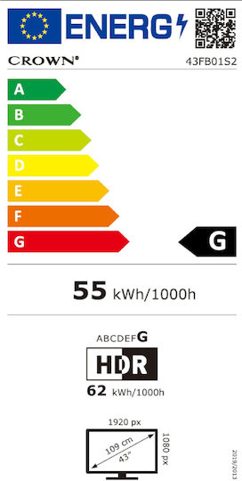 Crown Τηλεόραση 43" Full HD LED 43FB01S2 (2026)