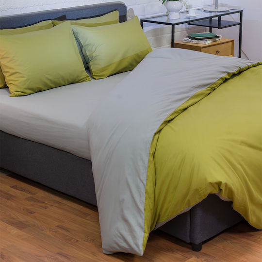 Single Duvet Cover Set 165x245 2 Sided Naf-naf Hue Willow Ghost Grey