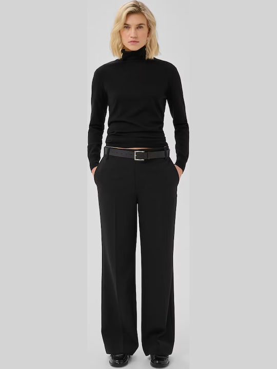 Women's Long Sleeve Turtleneck Sweater Black