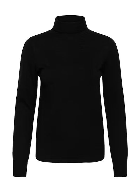 Women's Long Sleeve Turtleneck Sweater Black