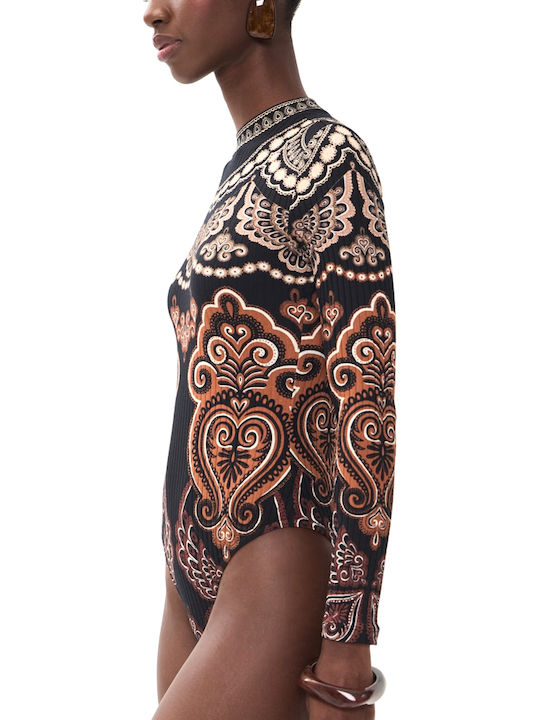 Women's Cotton Long Sleeve Blouse Brown Black Beige