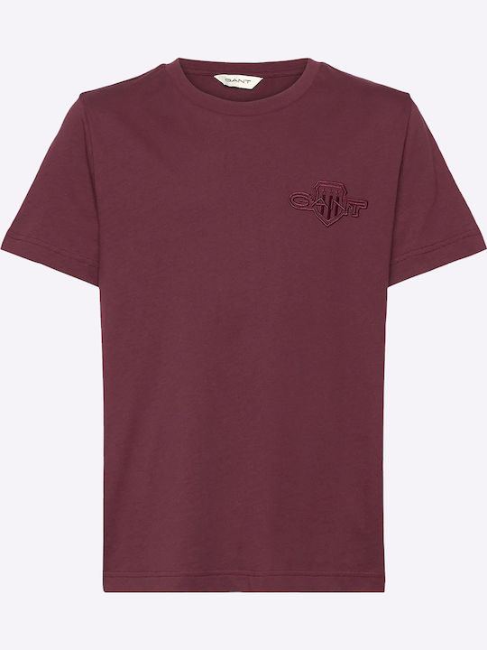 Gant Reg Tonal Shield T-Shirt Bordeux