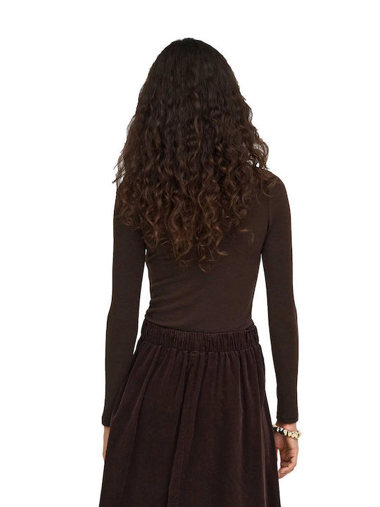 Damenbluse Langärmeliges Rollkragenpullover Graue