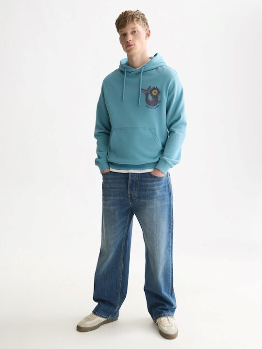Sweatshirt With Hood Light Blue