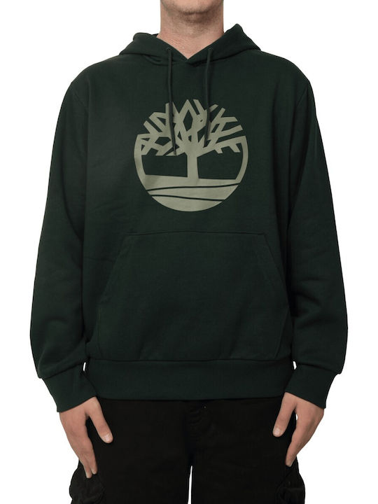Tree Brushback Hoodie Dark Green