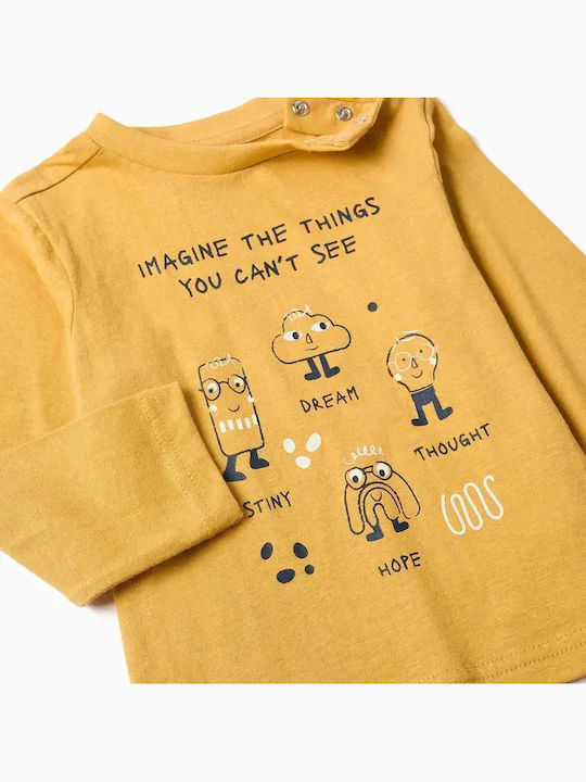 Kids Sweatpants Set Dark Blue And Mustard 3 Pieces