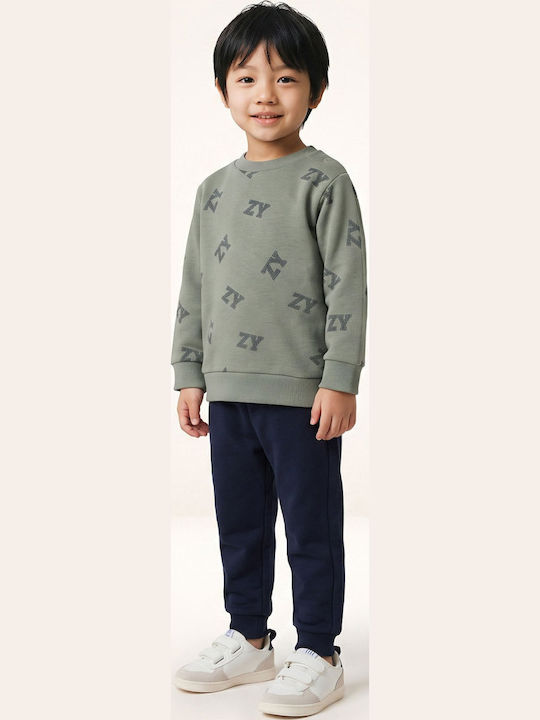 Kids Sweatpants Olive/Blue