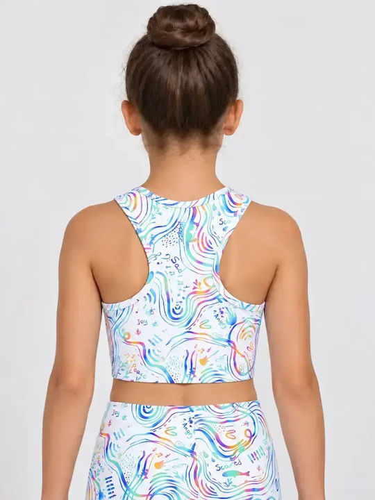 Kinderoberteile Crop Top Ärmellos Weiß